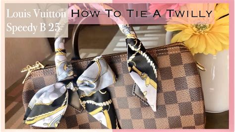 how to put twilly on lv speedy|How to Tie a Twilly/Bandeau on a Handbag .